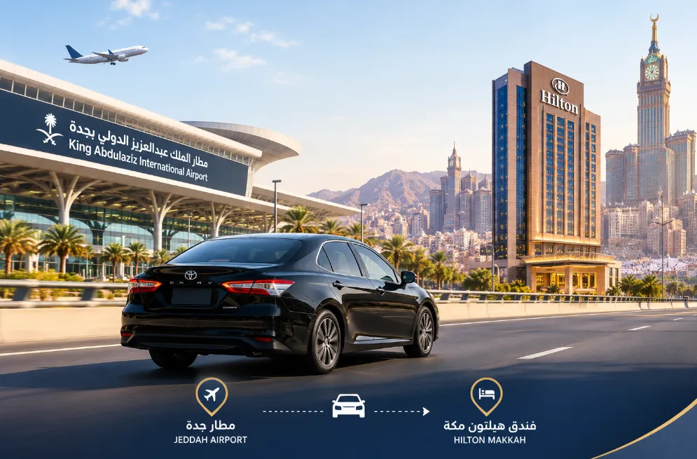 سيارة من مطار جدة إلى فندق هيلتون مكة
