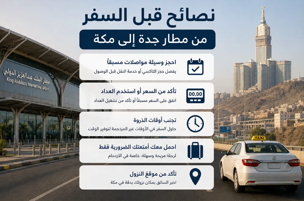نصائح قبل السفر من مطار جدة إلى مكة