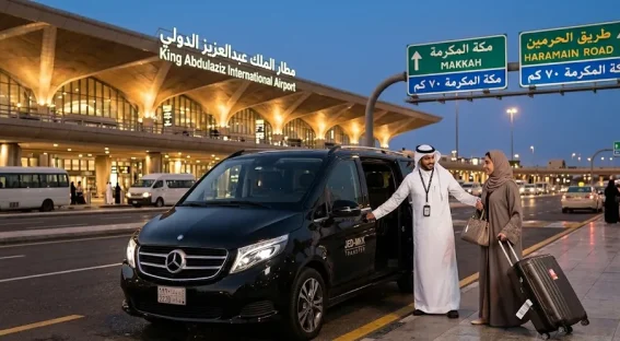 توصيل من مطار جدة الى مكة | حجز سيارة خاصة 24 ساعة بسعر ثابت واستقبال فوري